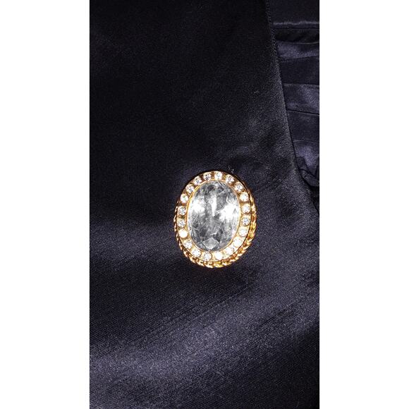 Christian Dior Vtg Satin Evening Jacket With Large Pleated Collar - Picture 8 of 11